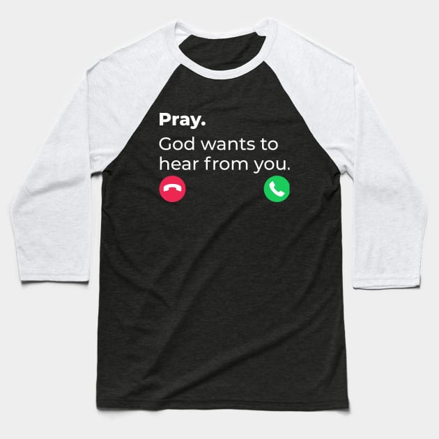 Pray Baseball T-Shirt by alfandi